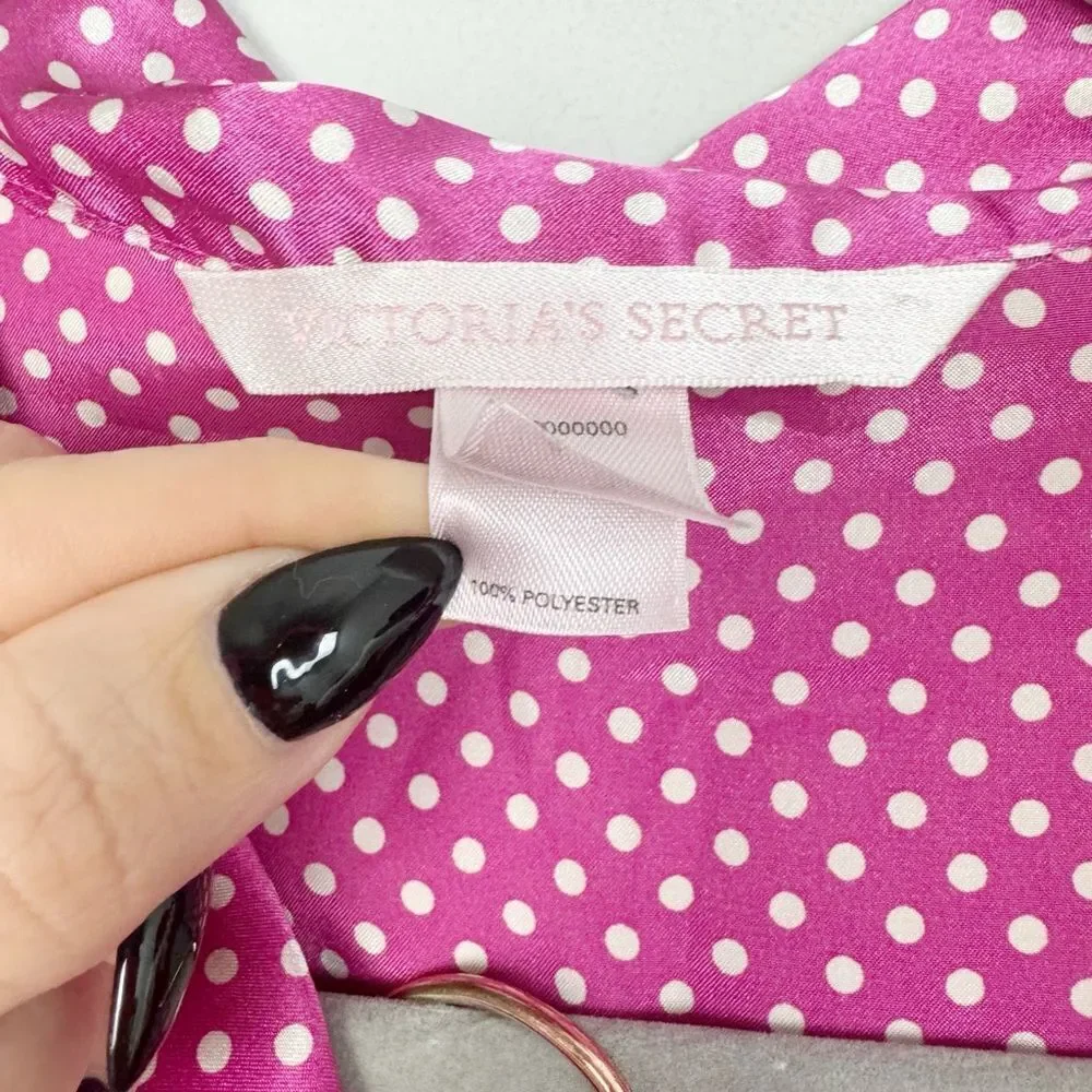 VICTORIA’S SECRET | SET Pink Polka Dot Pajama Top & Pants Women’s Size Small